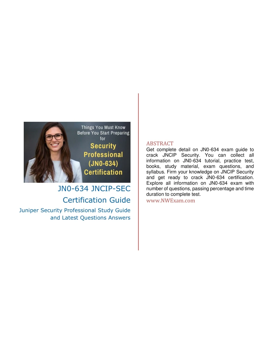 abstract get complete detail on jn0 634 exam