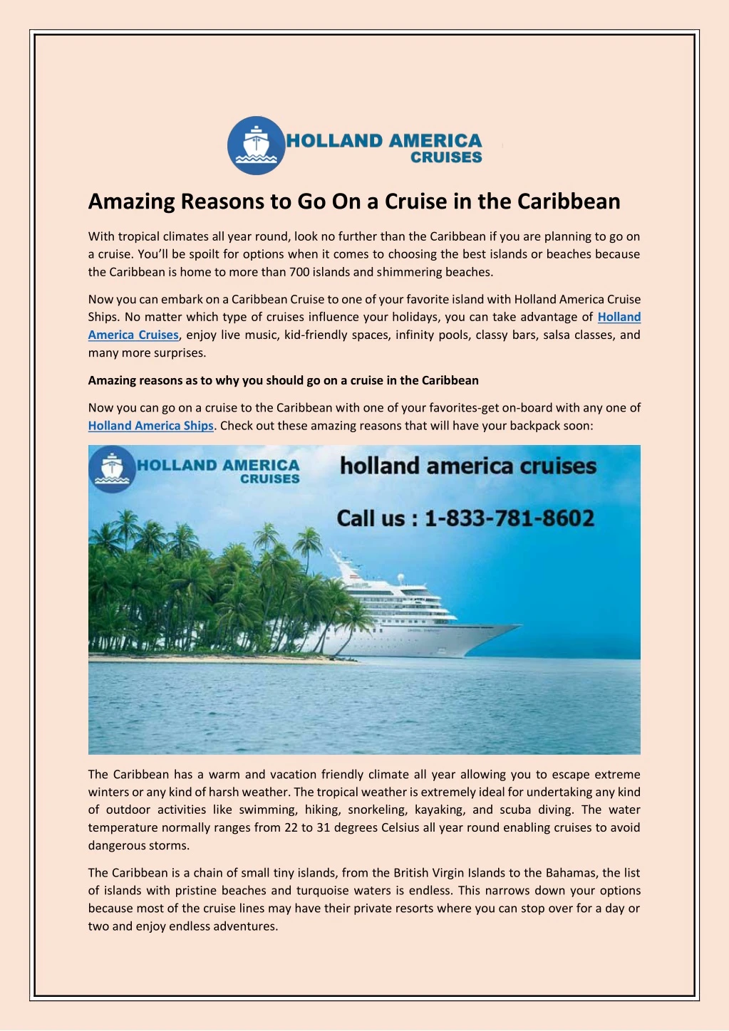 amazing reasons to go on a cruise in the caribbean