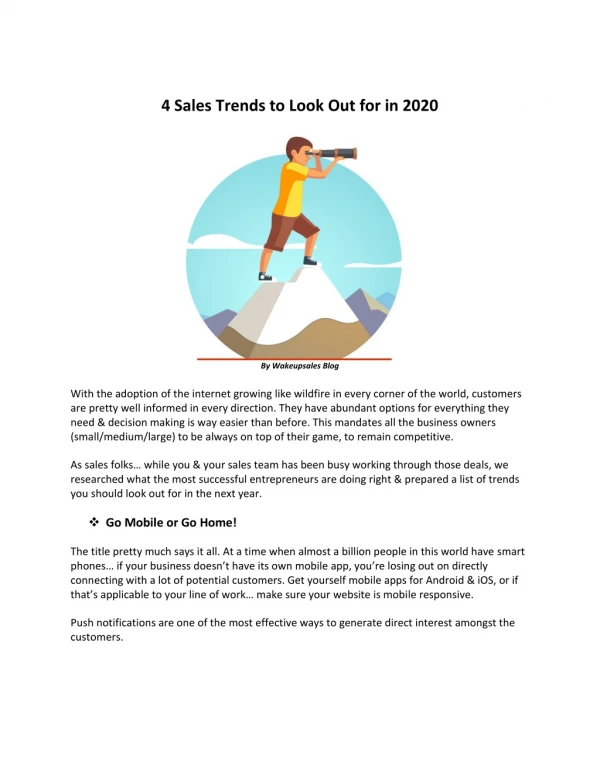 4 Sales Trends to Look Out for in 2020