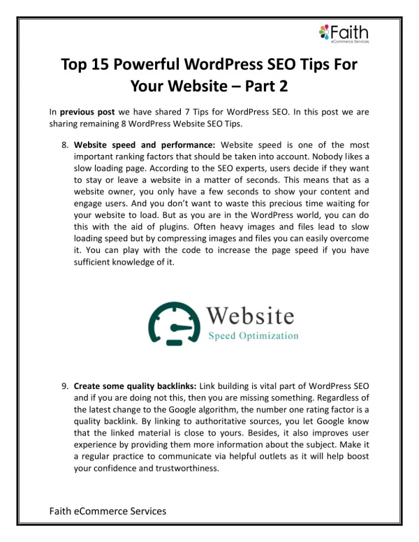 Top 15 Powerful WordPress SEO Tips For Your Website – Part 2