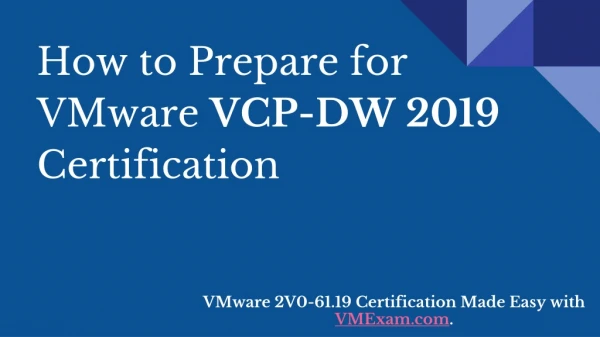 how to prepare for vmware vcp dw 2019
