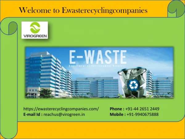 e waste recycling companies in Tamil Nadu