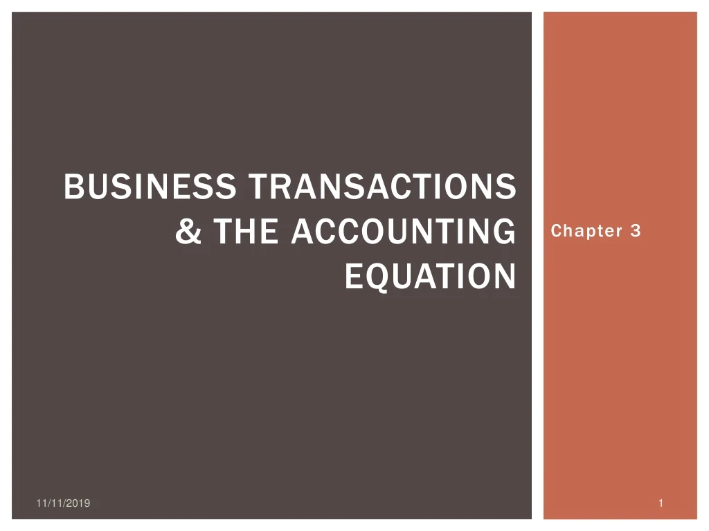 business transactions the accounting equation