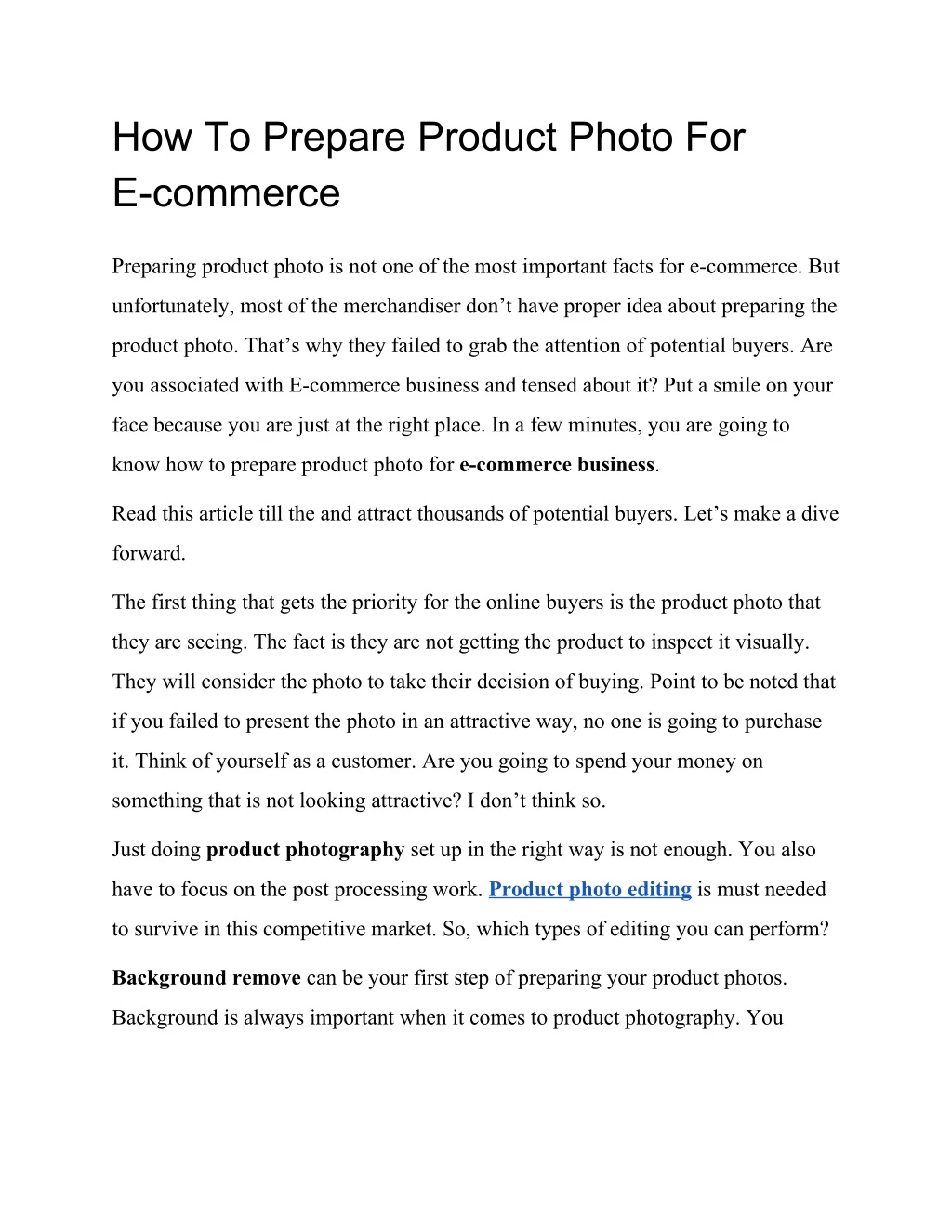 how to prepare product photo for e commerce