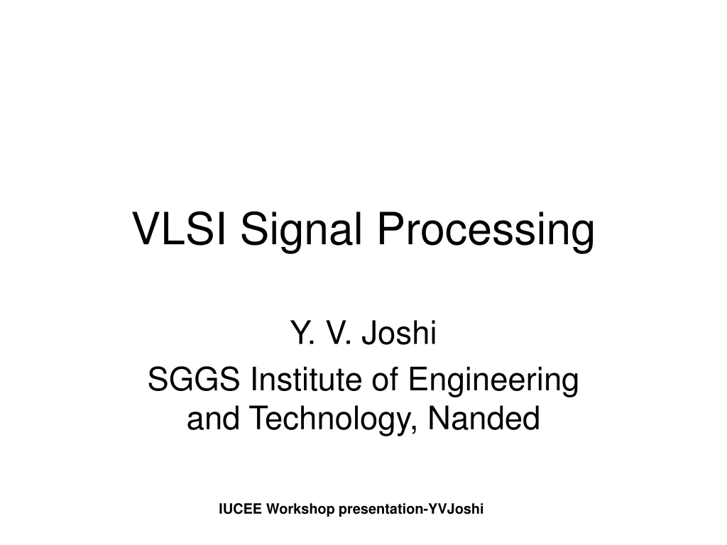 vlsi signal processing