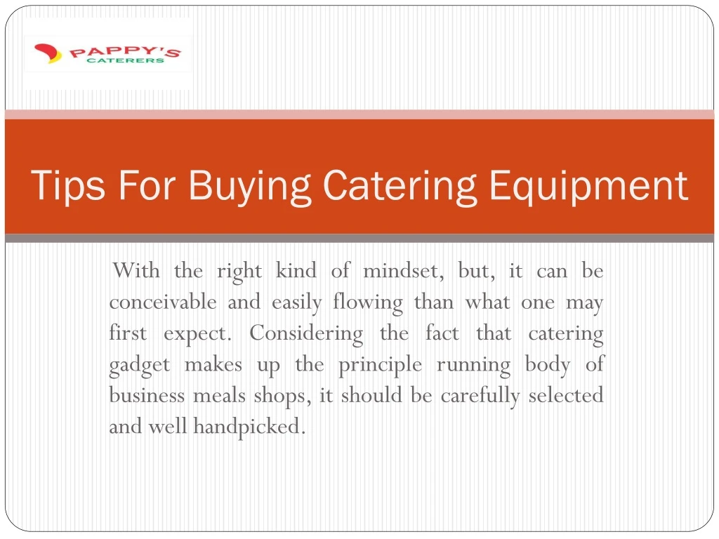 tips for buying catering equipment