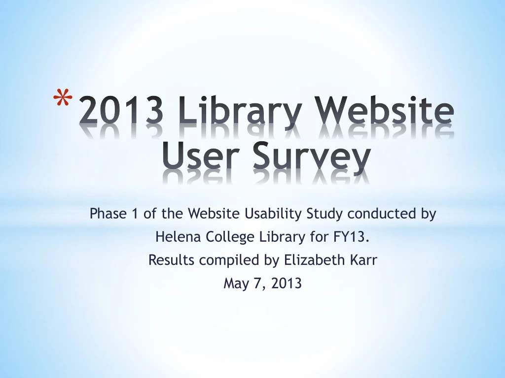 2013 library website user survey