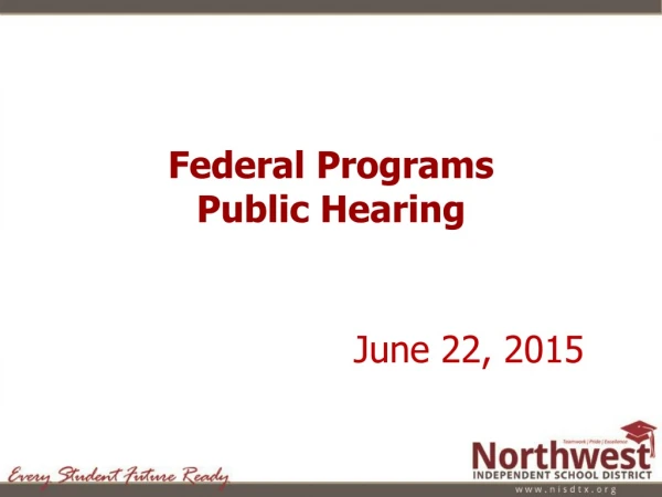 Federal Programs Public Hearing