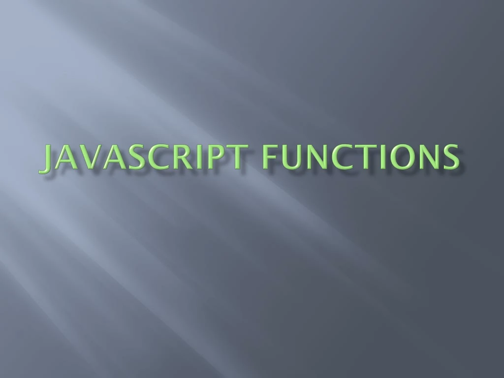 javascript functions