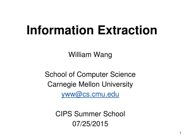 Information Extraction