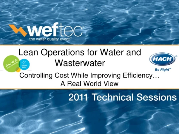 Lean Operations for Water and Wasterwater
