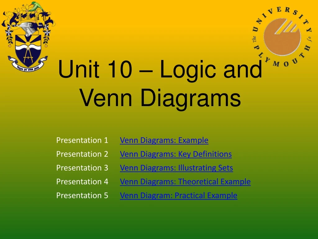 unit 10 logic and venn diagrams