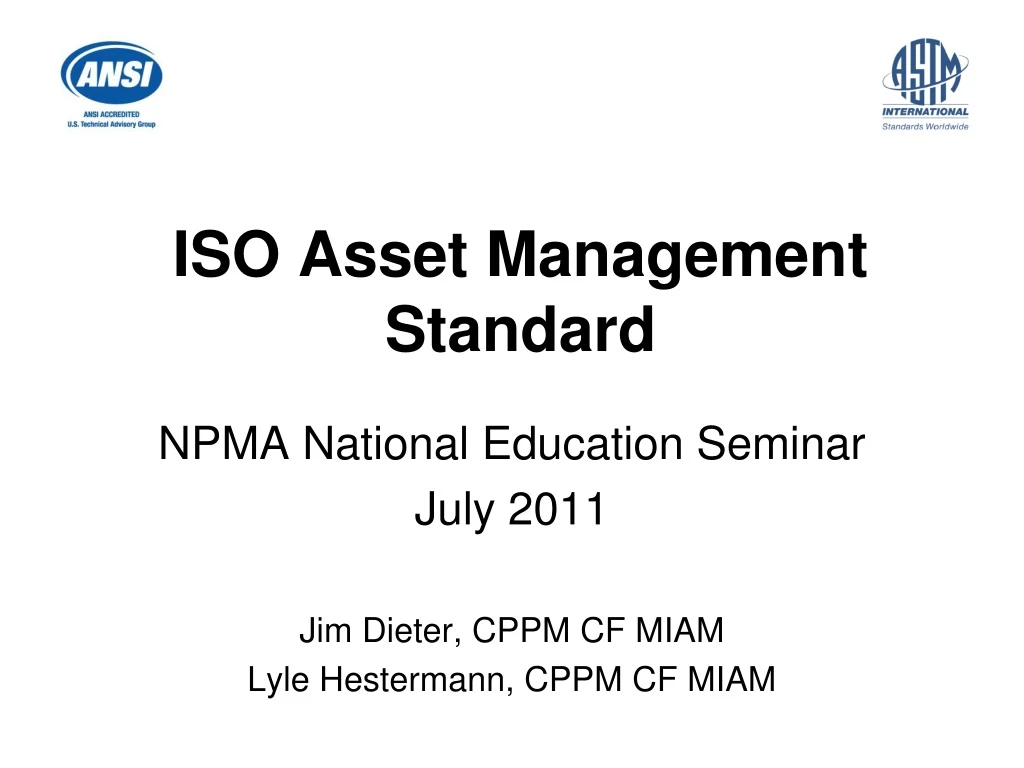iso asset management standard