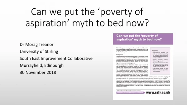 Can we put the ‘poverty of aspiration’ myth to bed now?