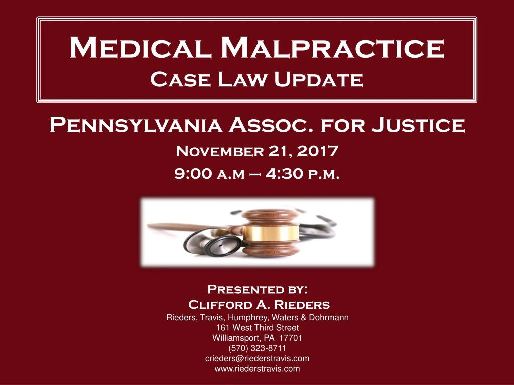 medical malpractice case law update