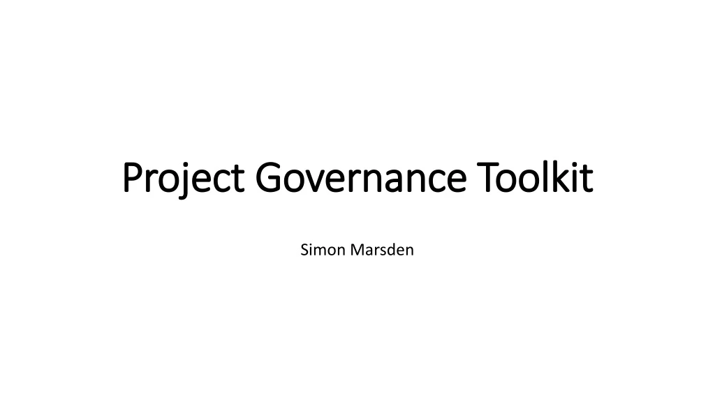 project governance toolkit