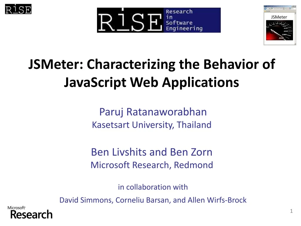 jsmeter characterizing the behavior of javascript