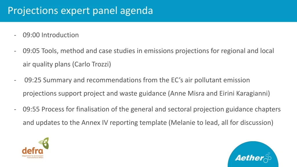 projections expert panel agenda
