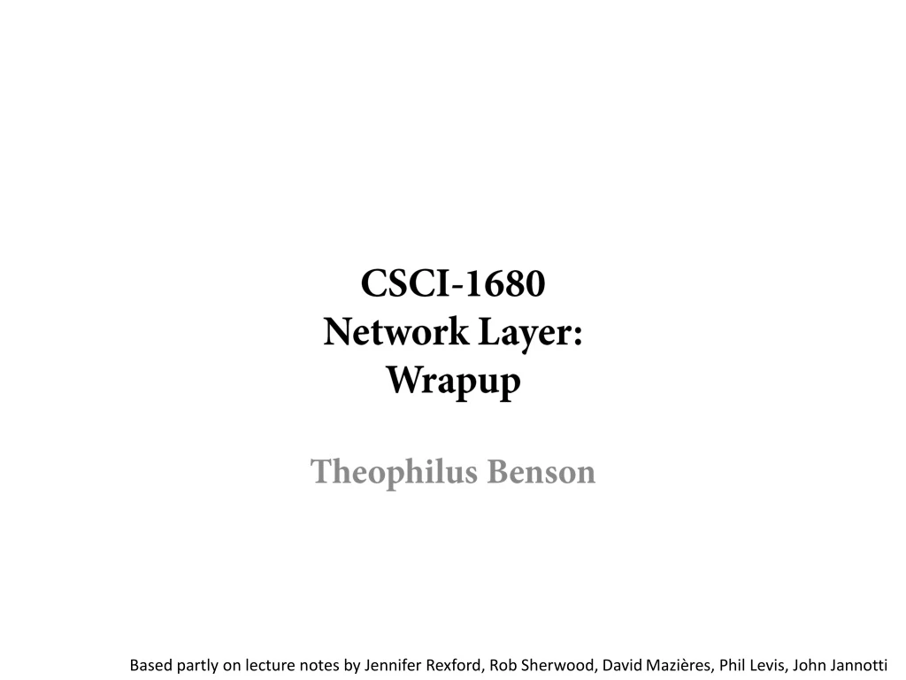csci 1680 network layer wrapup