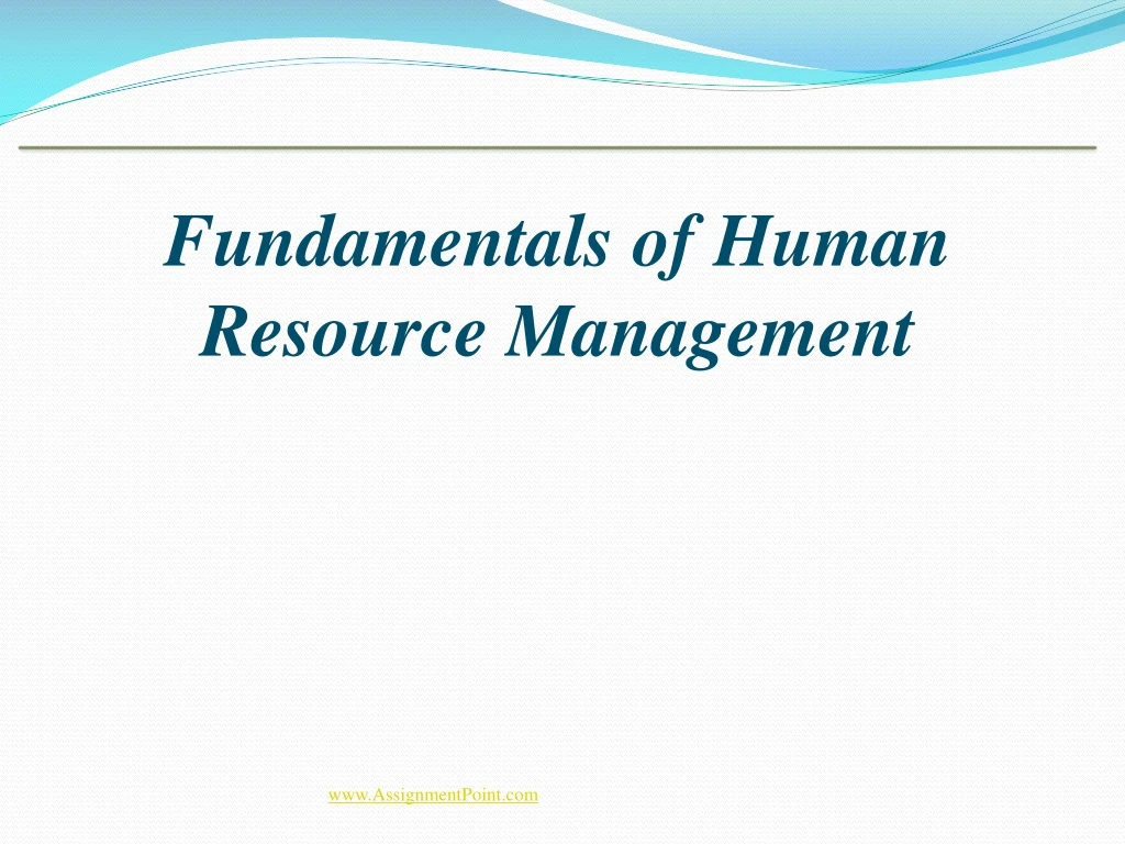 fundamentals of human resource management