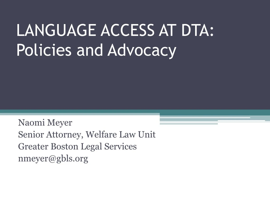 language access at dta policies and advocacy