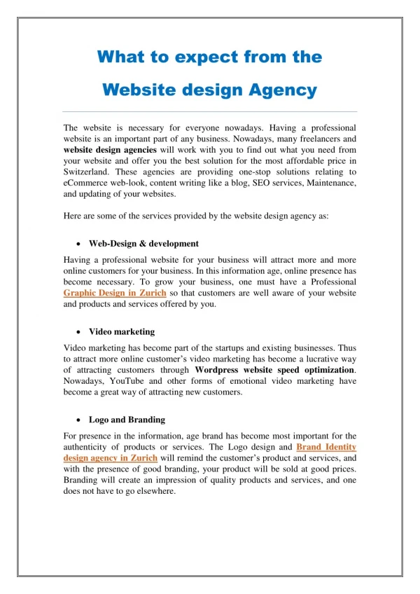 What to expect from the Website design Agency? - PDF