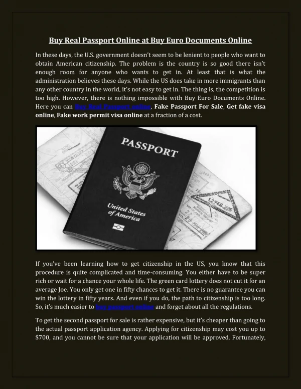 Buy Real Passport Online at Buy Euro Documents Online