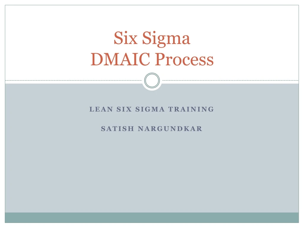 six sigma dmaic process