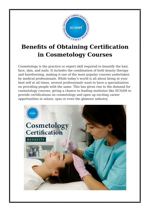 Benefits of Obtaining Certification in Cosmetology Courses