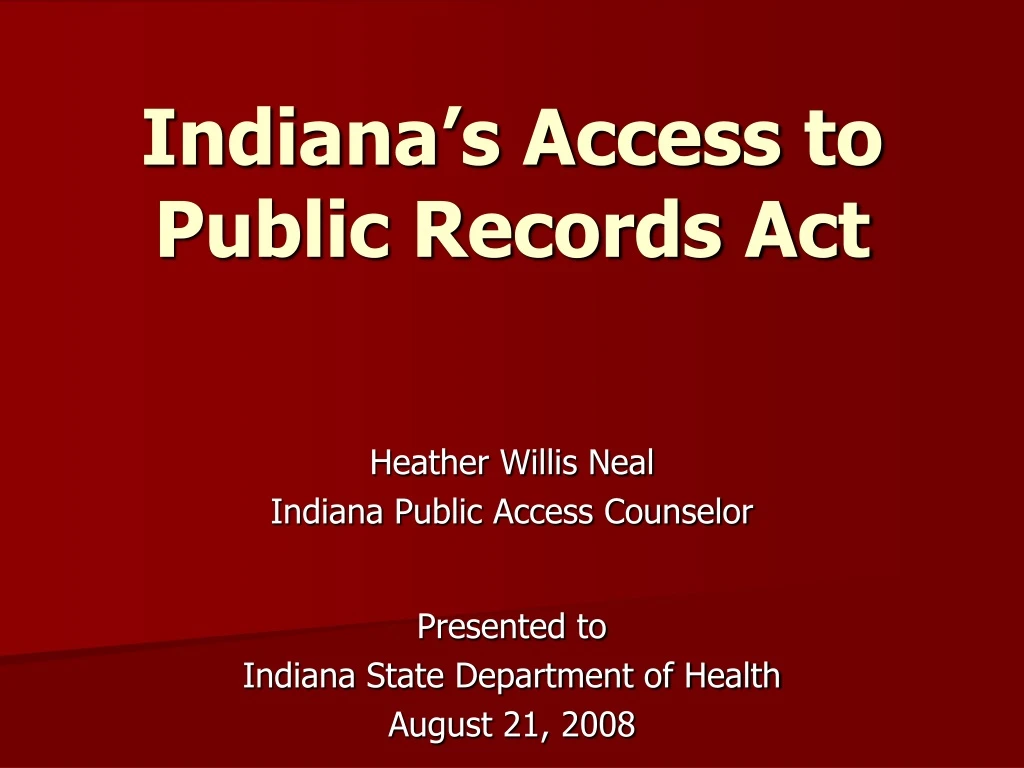 indiana s access to public records act