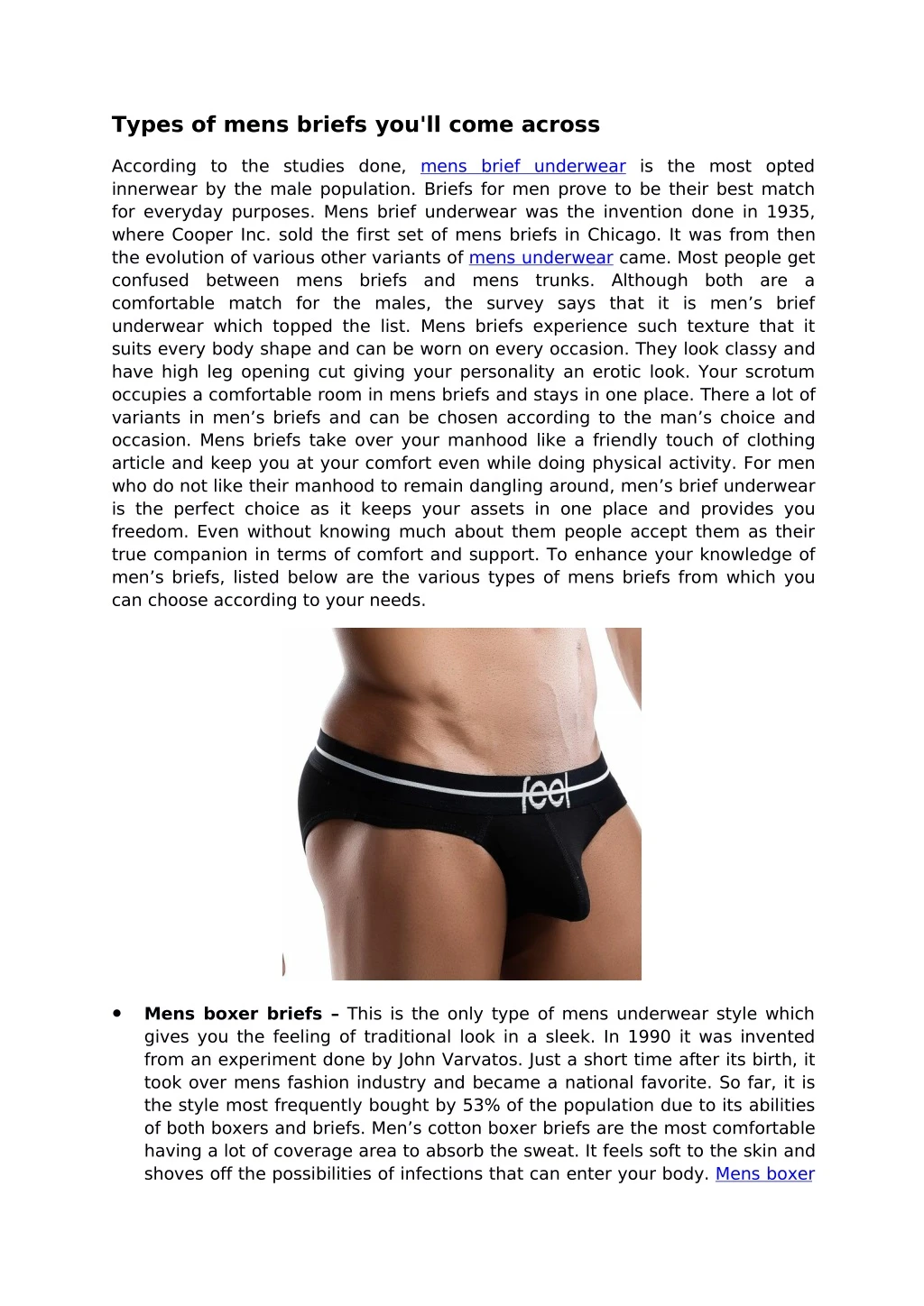 types of mens briefs you ll come across