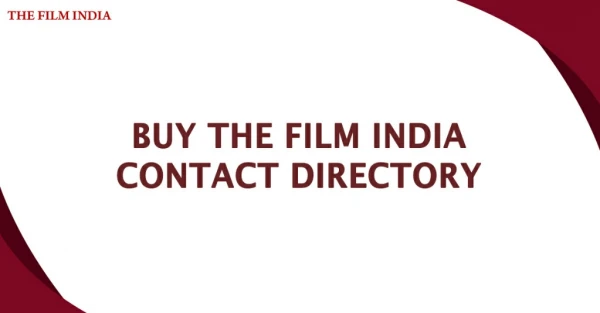 Buy The Film India Contact Directory for Easy Access