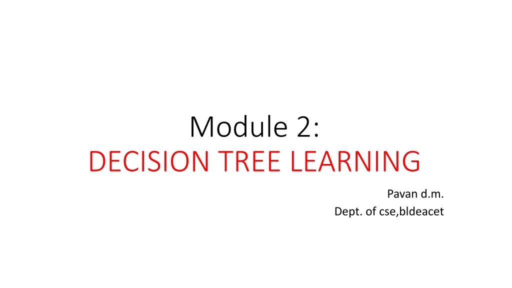 module 2 decision tree learning