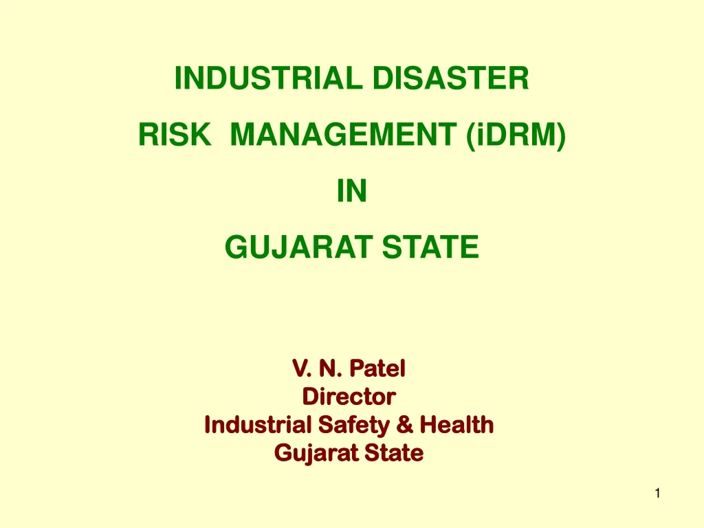 industrial disaster risk management idrm