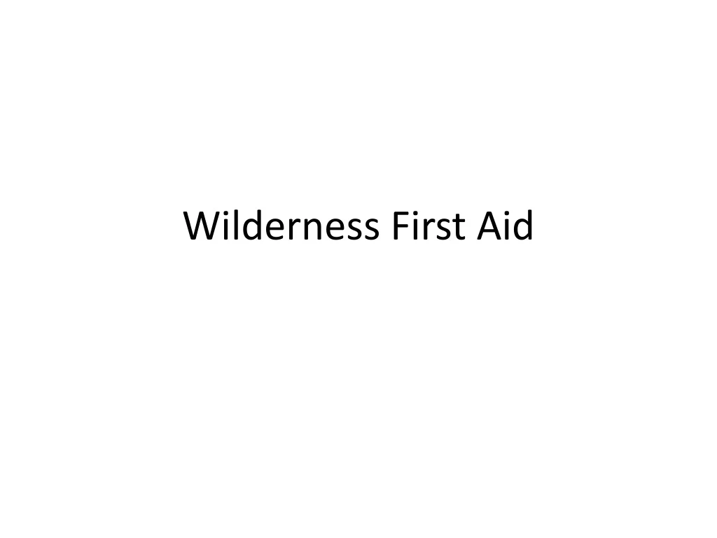 wilderness first aid