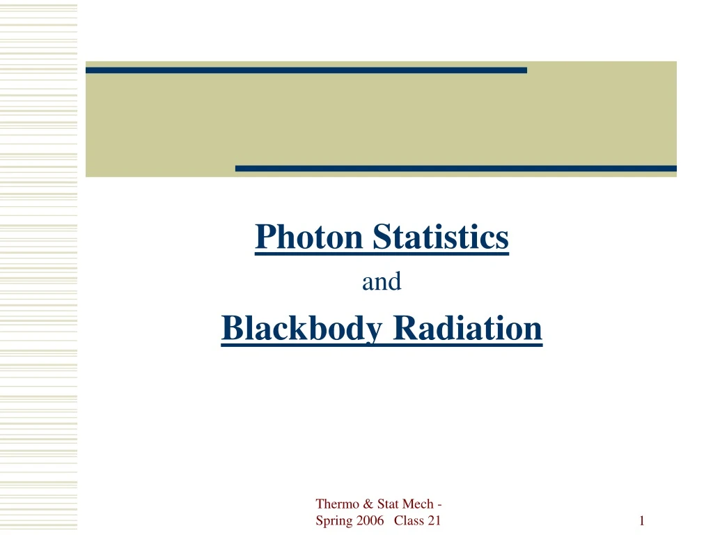 photon statistics and blackbody radiation