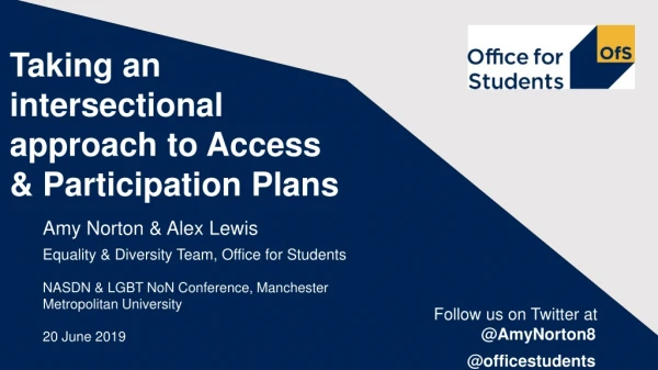 Taking an intersectional approach to Access &amp; Participation Plans