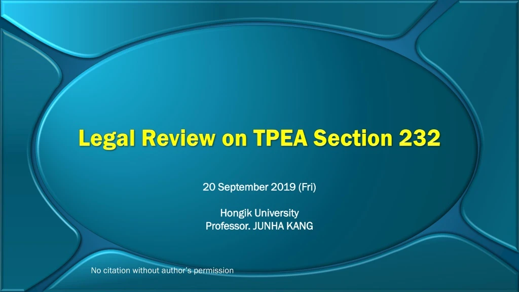 legal review on tpea section 232