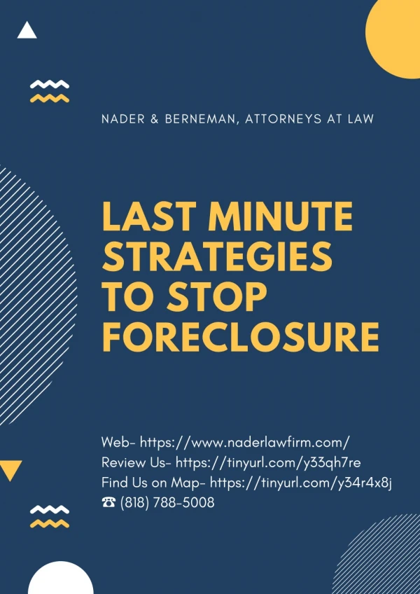 Last Minute Strategies to Stop Foreclosure