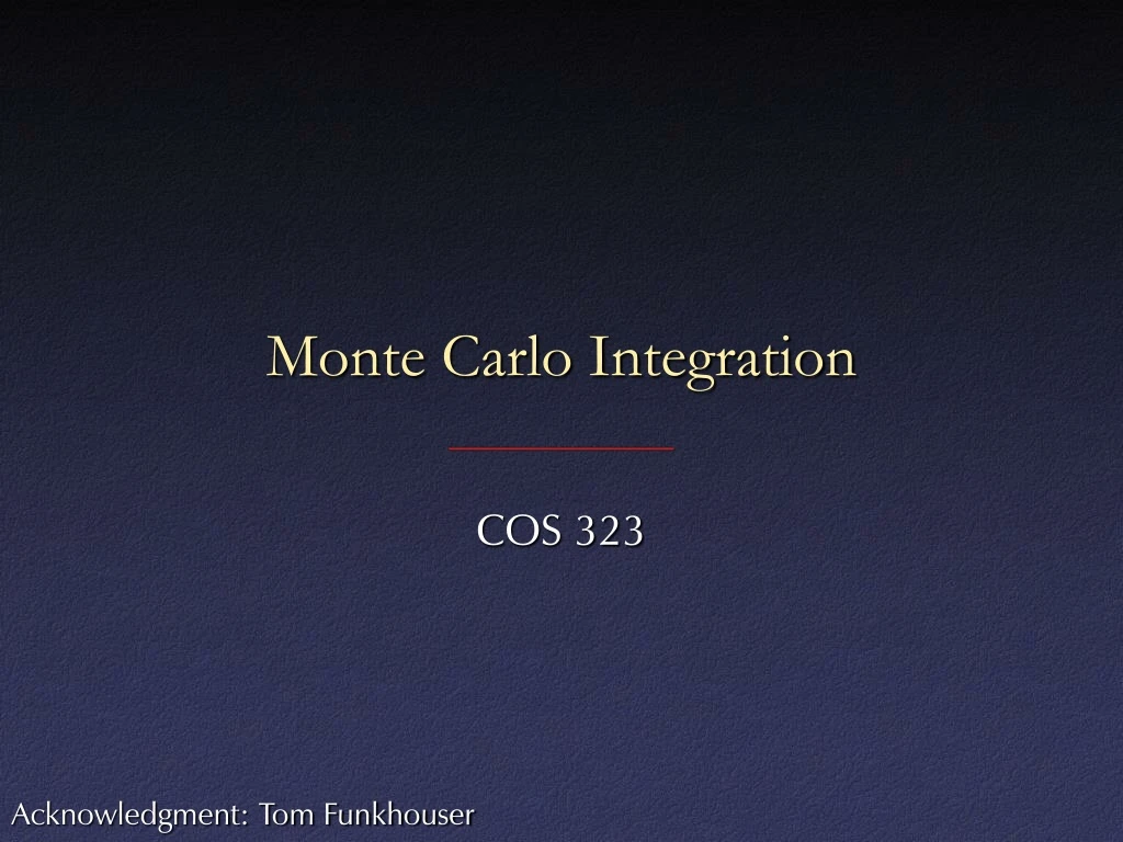 monte carlo integration