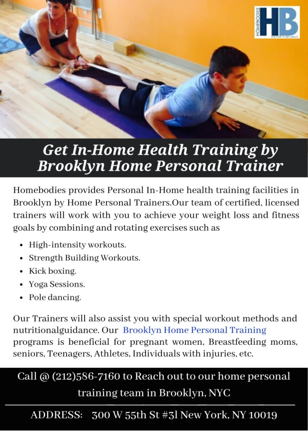 Get In-Home health training by Brooklyn Home Personal Trainer