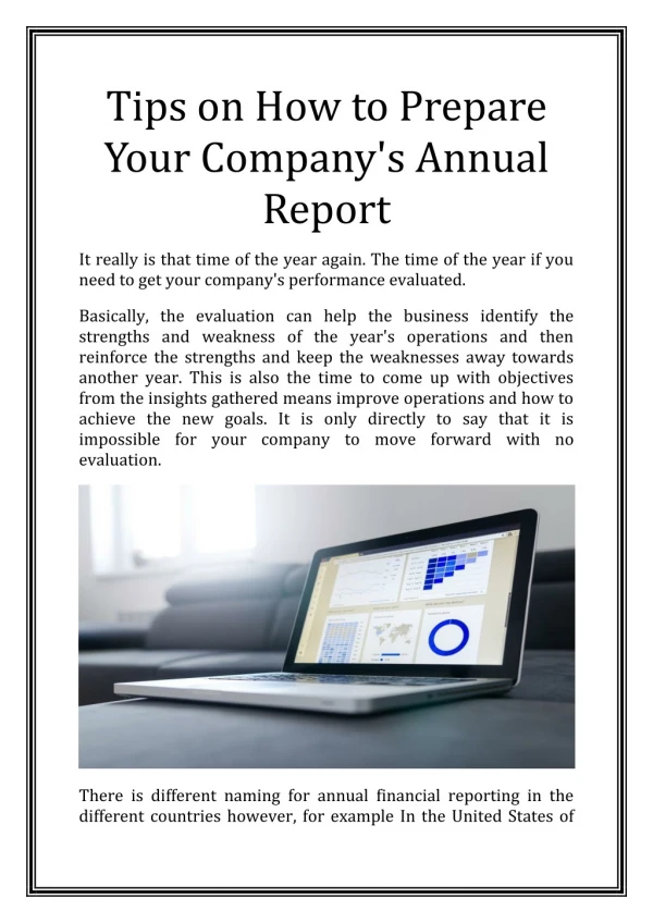 Tips on How to Prepare Your Company's Annual Report