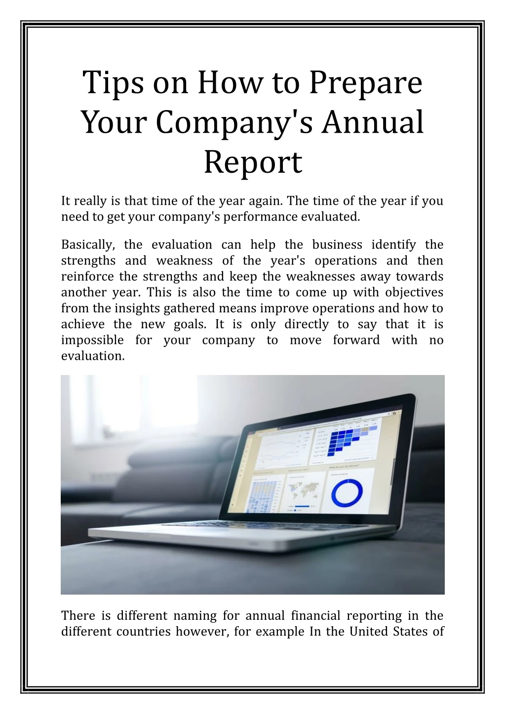 tips on how to prepare your company s annual