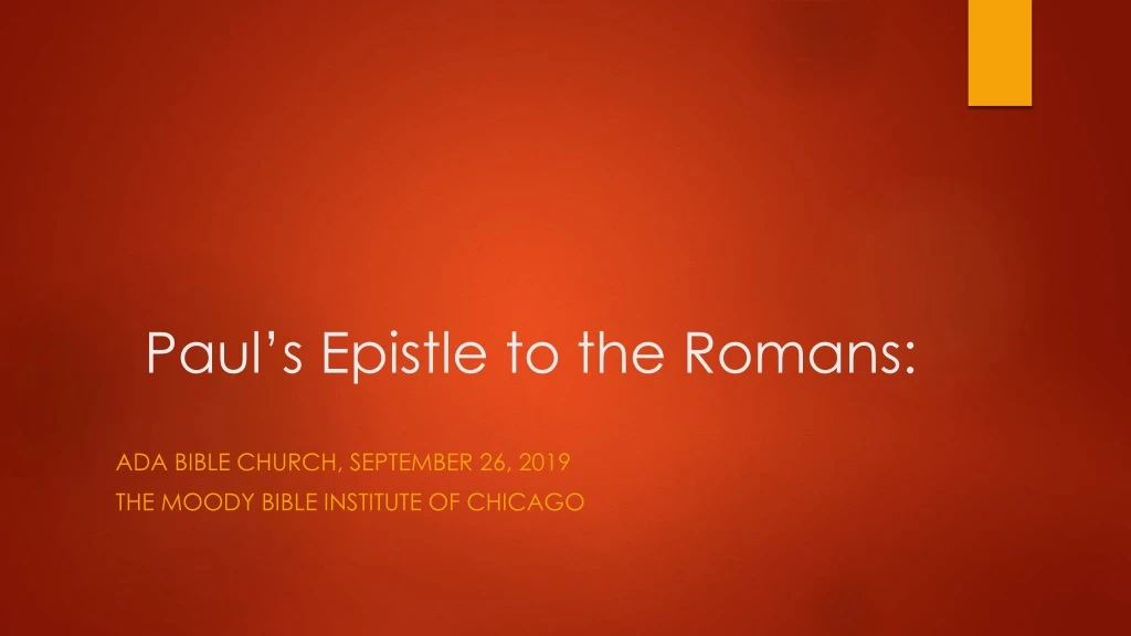 paul s epistle to the romans