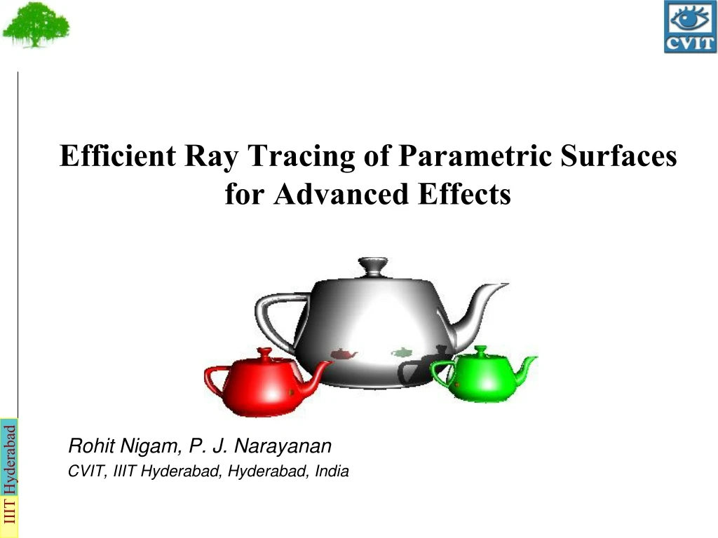 efficient ray tracing of parametric surfaces