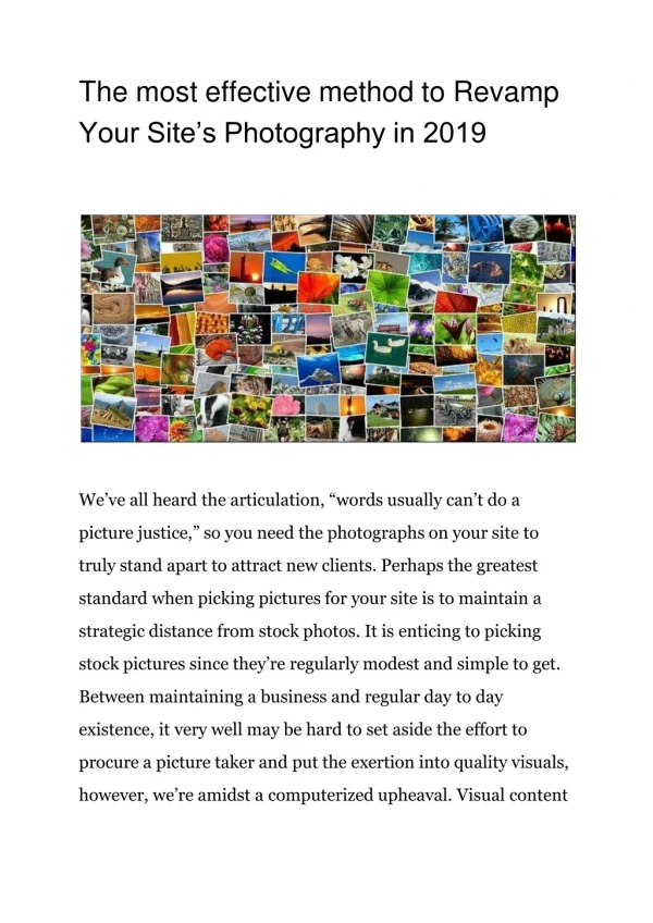 the most effective method to revamp your site s photography in 2019