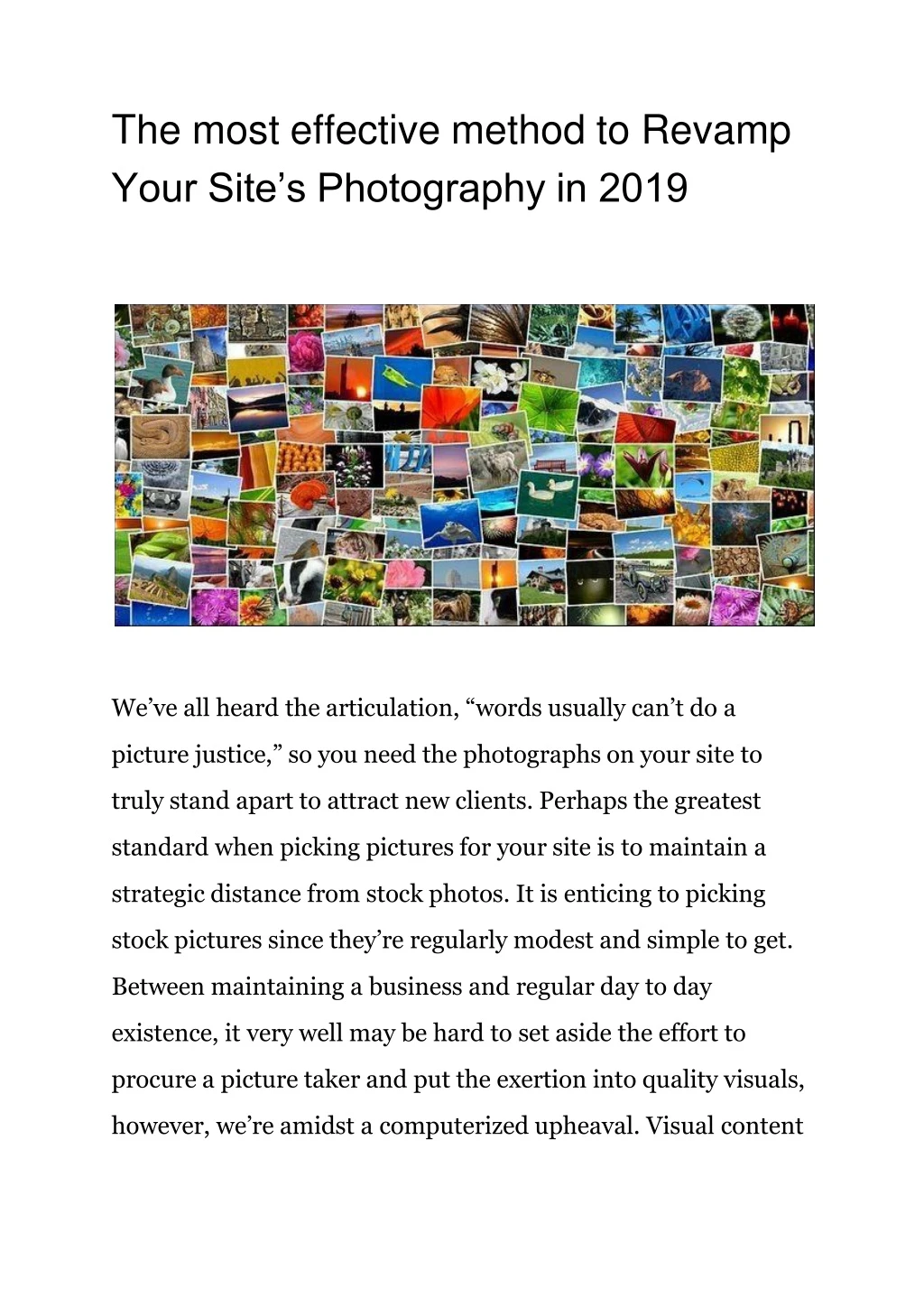the most effective method to revamp your site s photography in 2019