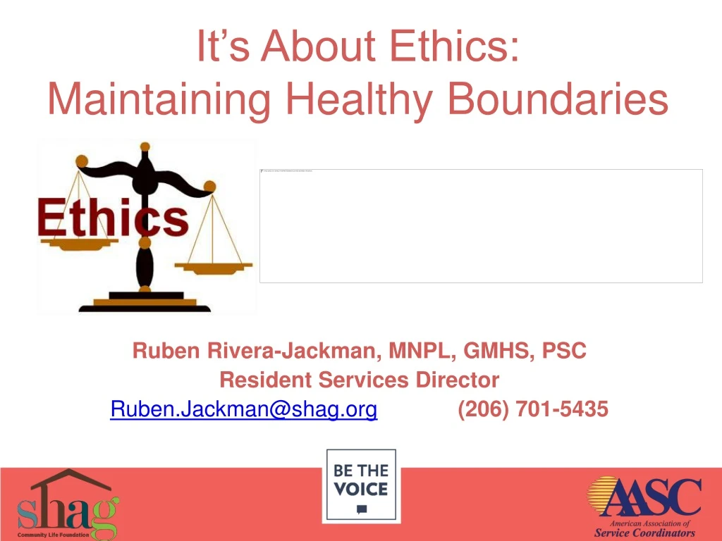 it s about ethics maintaining healthy boundaries