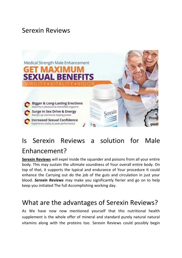 Serexin Reviews