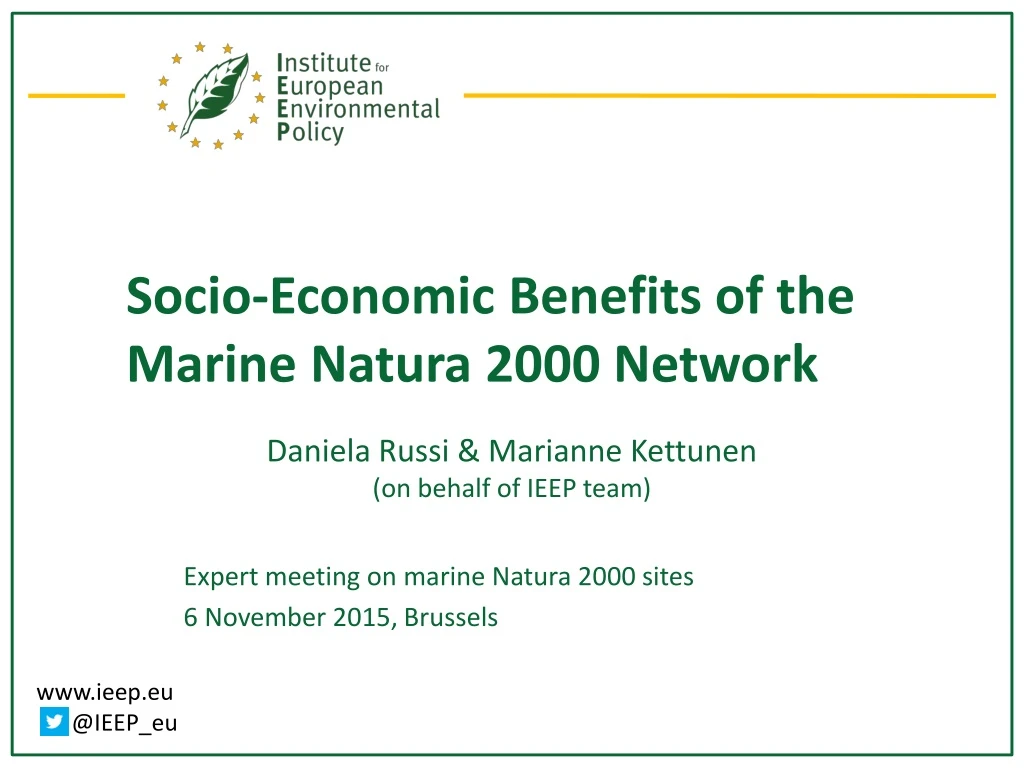 socio economic benefits of the marine natura 2000 network